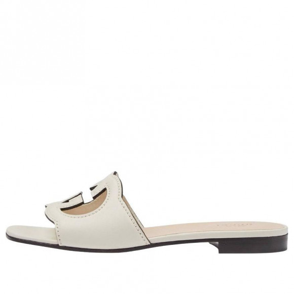 (WMNS) Gucci Interlocking G cut-out slide sandal 'White Leather' - 694451-US000-9022