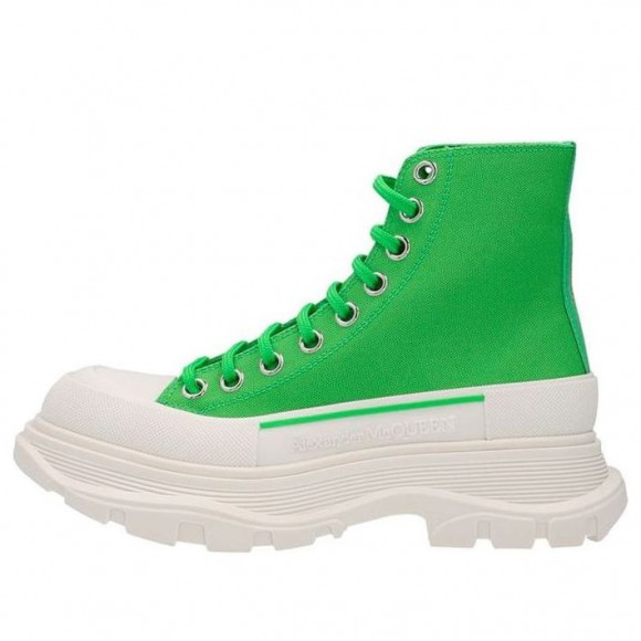 (WMNS) Alexander McQueen Tread Slick Boots 'Green White' - 697080W4UW23189