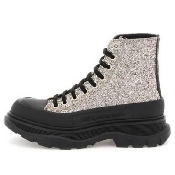 (WMNS) Alexander McQueen Tread Slick Boots 'Silver Gold Black' - 697080W4VJ22265