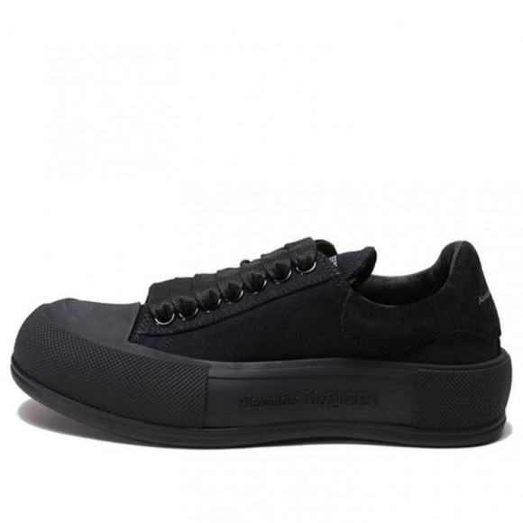 (WMNS) Alexander McQueen Deck Skate Plimsoll Shoes 'Black' - 697120W4MV71000