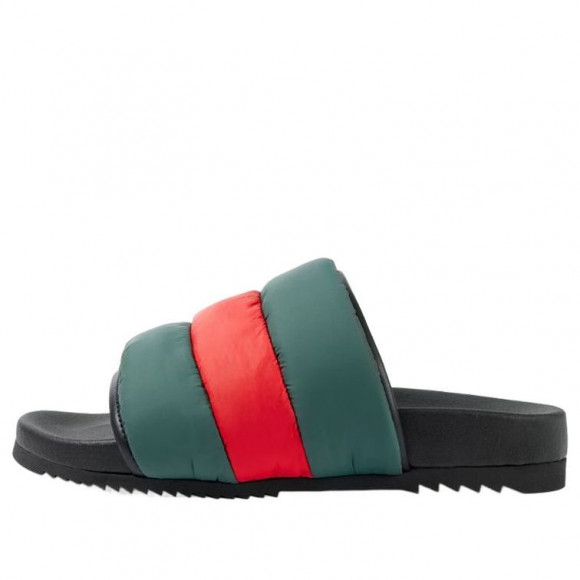 (WMNS) Gucci Padded Web Slide Sandals 'Green and Red Nylon' - 700320-UFR30-3060