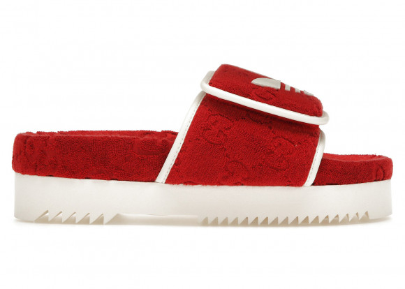 Adidas x Gucci GG Platform Sandal 'Red Cotton Sponge' - 702412-UU010-6560