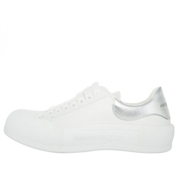 Alexander McQueen Deck Lace Up Plimsoll Sneakers 'White Silver' - 705205WICE29071