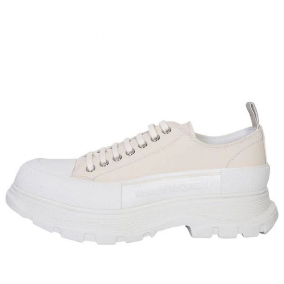 Alexander McQueen Tread Slick Low Top Sneakers Cream Pink White