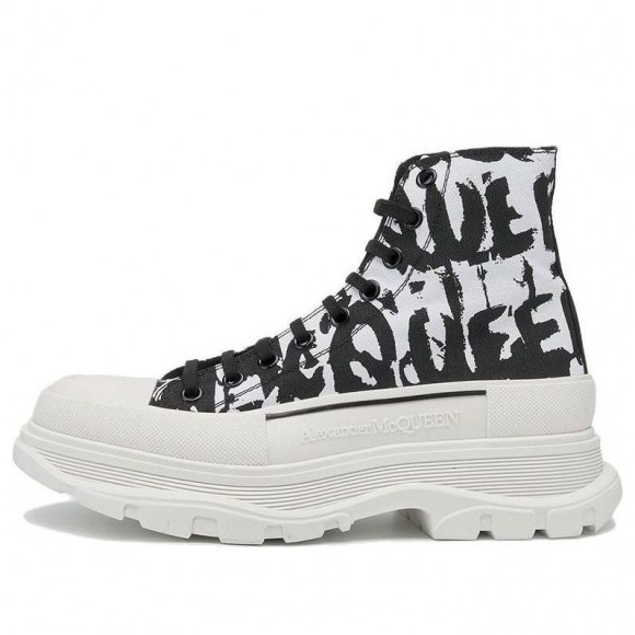 Alexander McQueen Tread Slick Graffiti Boots 'White Black Cream' - 705667W4TG49356