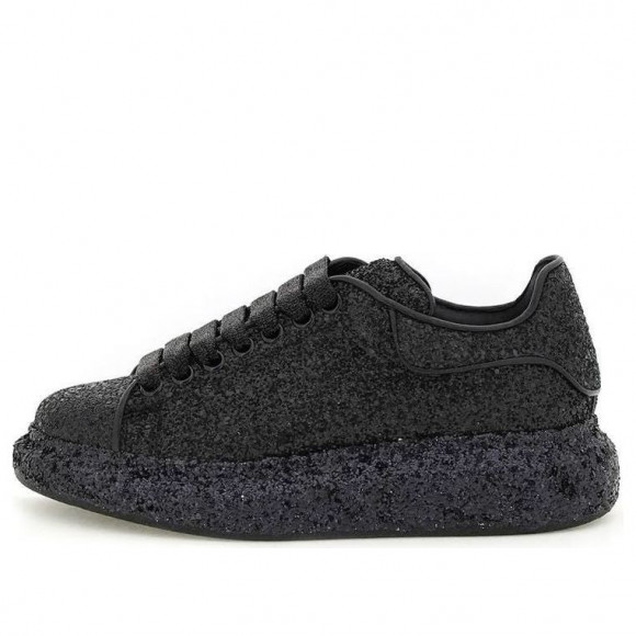 (WMNS) Alexander McQueen Larry Oversize Glittered Sneakers 'Black' - 708072W4JF81000