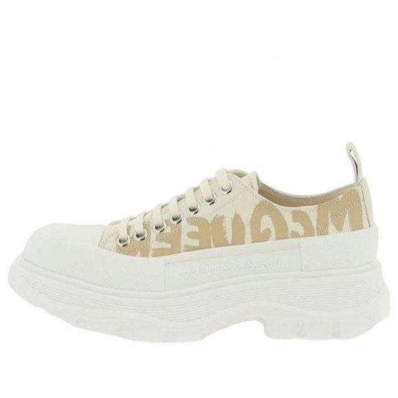 (WMNS) Alexander McQueen Tread Slick Low Lace Up Graffiti Shoes 'Yellow White' - 708753W4RQ22257