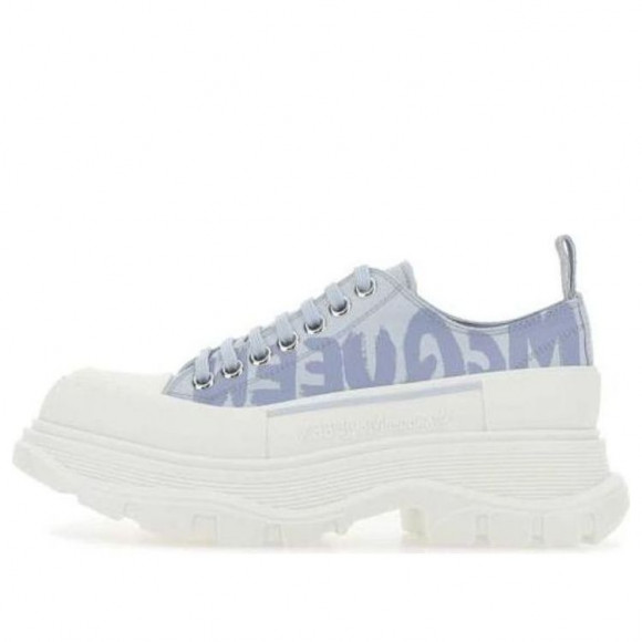 (WMNS) Alexander McQueen Tread Slick Low Lace Up Graffiti Shoes 'Blue White' - 708753W4RQ24632