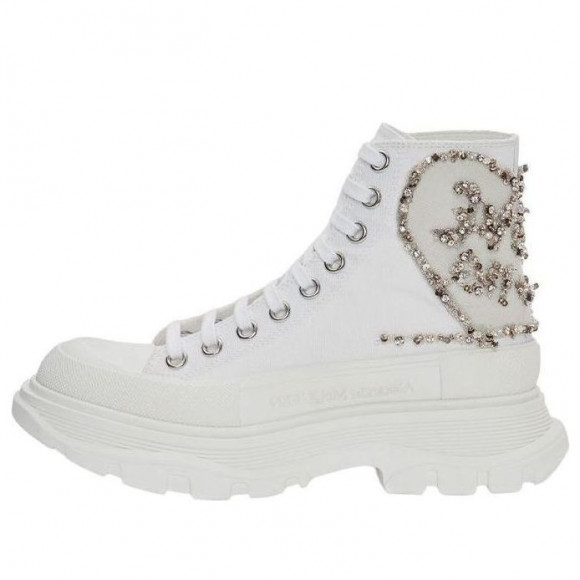 (WMNS) Alexander McQueen Tread Slick Boots 'White Gold' - 710406W4TGB9423