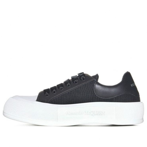 Alexander McQueen Deck Lace Up Plimsoll Sneakers 'Core Black White' - 711098W4UB31000