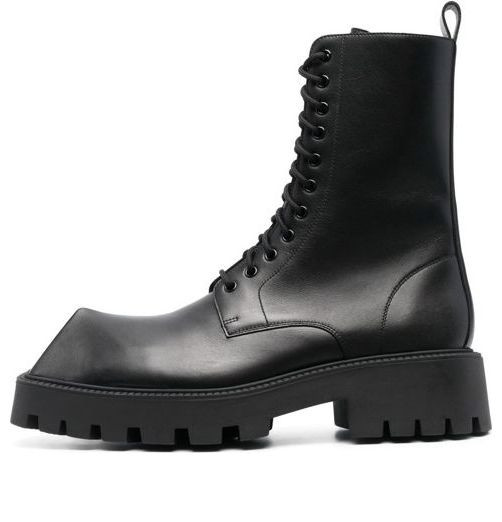 Balenciaga Rhino 25mm Lace Up Boots 'Black Smooth Calfskin' - 712638WBB501000