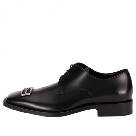 Balenciaga Rim Derby Leather Shoes 'Black' - 712642WA8E11081