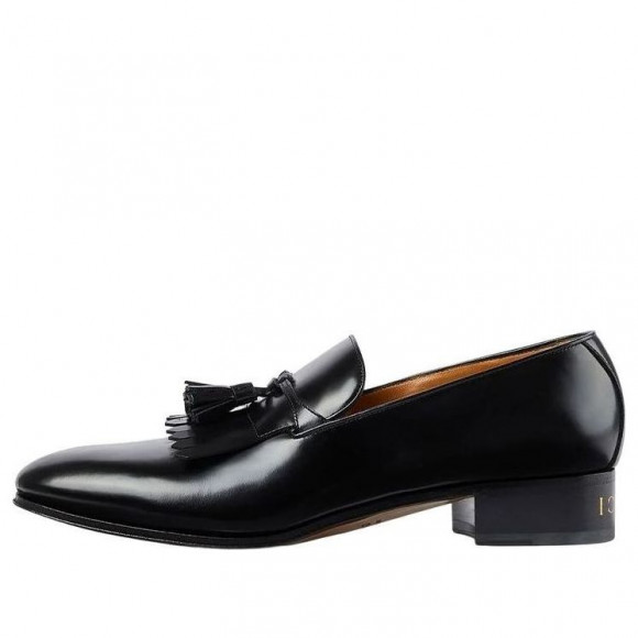 Gucci Leather Tassel Loafers 'Black' - 714681-DS8S0-1000