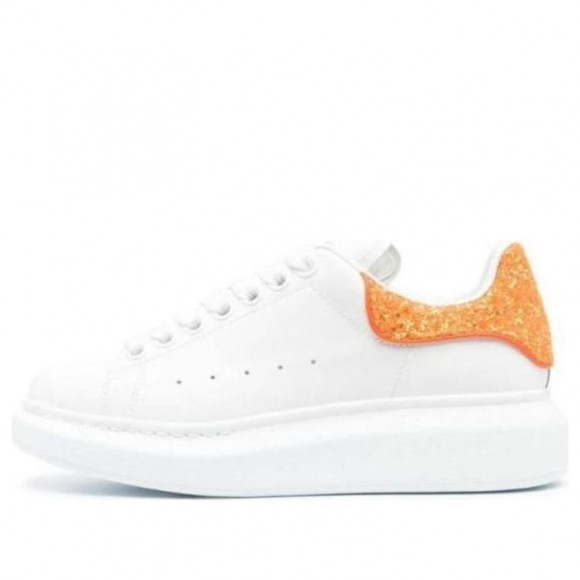 (WMNS) Alexander McQueen Oversized Sneaker 'White Orange Glitter' - 718239WIDJD8825