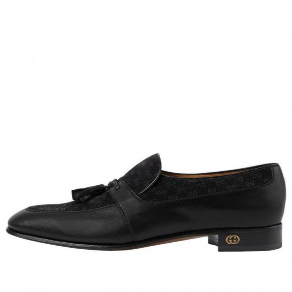 Gucci Tassel-trim Leather Loafers 'Black' - 723613-AABAW-1000