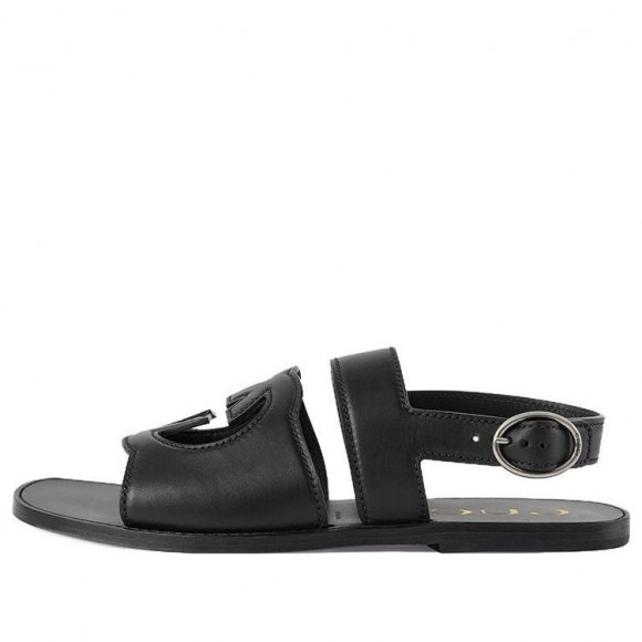 Gucci Cut-Out Detailed Interlocking G Sandals 'Black' - 723627-US000-1000