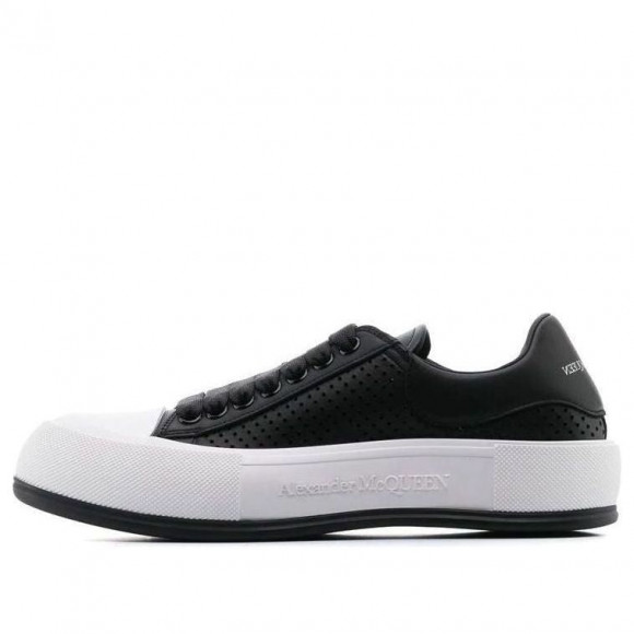 Alexander McQueen Deck Lace Plimsoll 'Black White' - 727374WIATB1070