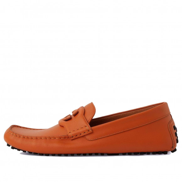 Gucci Interlocking G Leather Flats 'Orange' - 730148-1XH60-7519