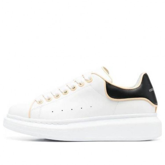 (WMNS) Alexander McQueen Oversized Leather Sneakers 'White Black' - 733003WHJE58808