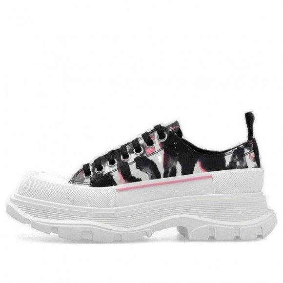 (WMNS) Alexander McQueen Tread Slick Sneakers 'White Black Pink' - 733065W4PM18893