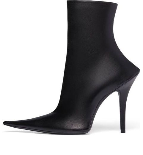 (WMNS) Balenciaga Witch 110mm Booties 'Black Sheepskin' - 747603WBCW01000