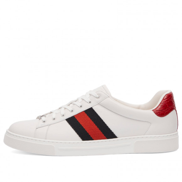Gucci Men's Ace Sneaker in White/Red/Green - 757892-AACAG-9074