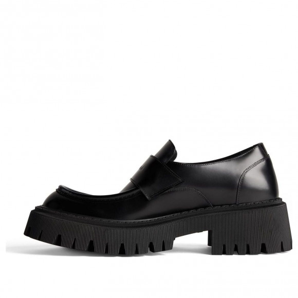 (WMNS) Balenciaga Tractor Loafer Shoes 'Black Smooth Calfskin' - 760439WA8E91000