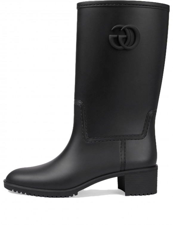 (WMNS) Gucci Double G Rain Boot 'Black Rubber' - 762700-J8710-1000