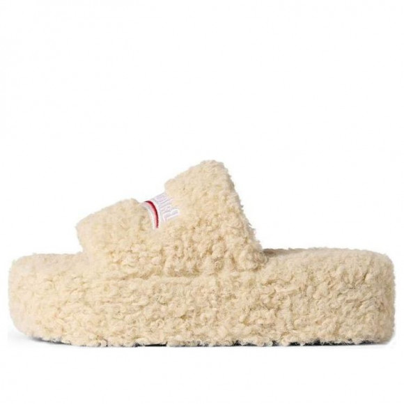 (WMNS) Balenciaga Platform Furry Slides 'Beige' - 762826W2DO19796