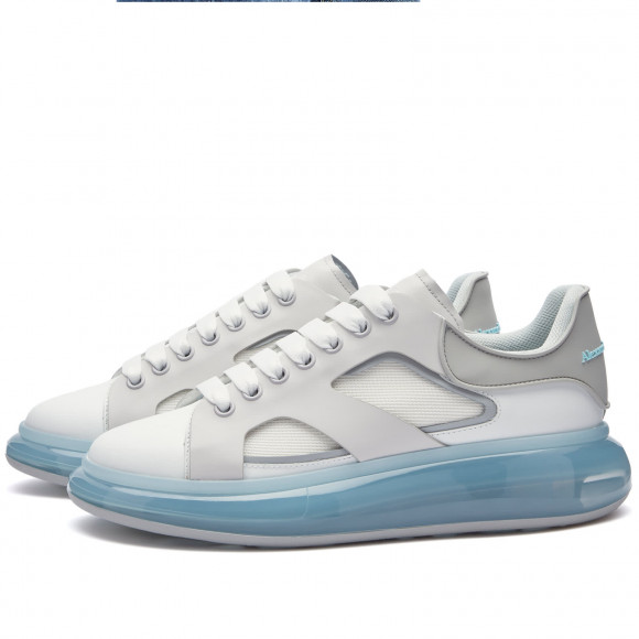 Alexander McQueen Men's Transparent Sole Oversized Sneaker White/Ice Grey - 782465-WIE9T-8760