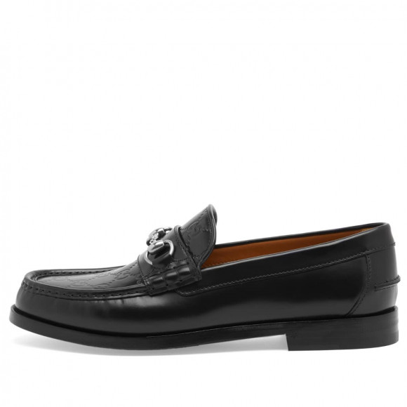 Gucci Men's Kaveh GG Embossed Bit Loafer in Black - 786426-AADIU-1000