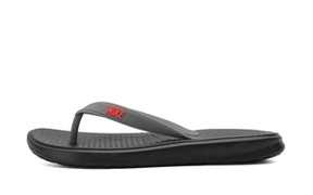 Nike Solay Thong 'Black' Black/Bright Crimson-Cool Grey Slides 882690-009 - 882690-009