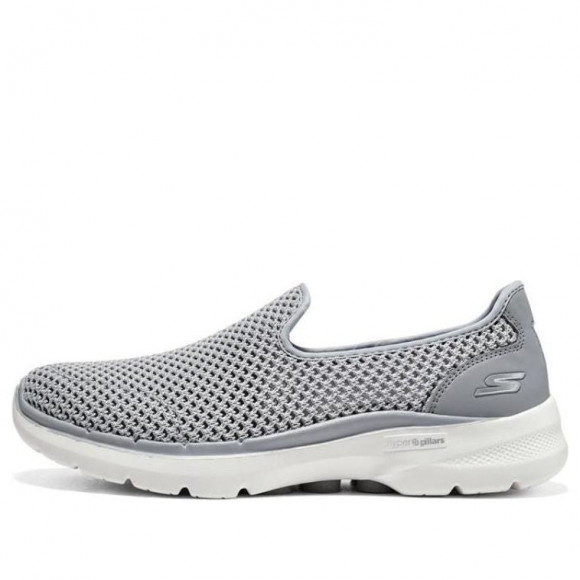 (WMNS) Skechers Go Walk 6 Shoes 'Grey White' - 896231-GRY