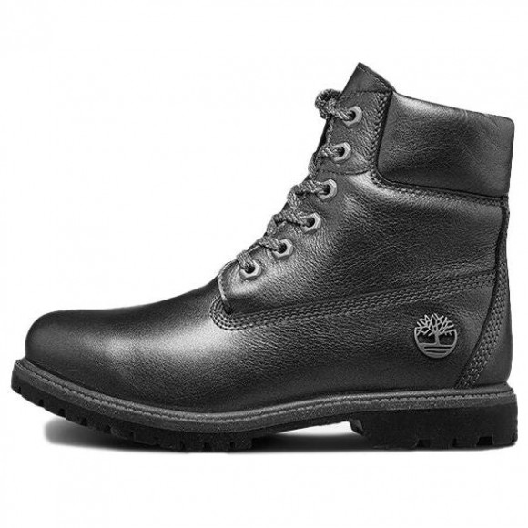 (WMNS) Timberland 6 Inch Heritage Premium Waterproof Pewter Leather Boots 'Black' - A24HY