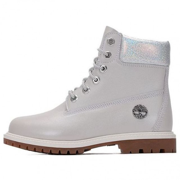 (WMNS) Timberland Heritage 6 Inch Waterproof Boots 'Light Grey Full Grain with Silver Collar' - A2M4DQ20