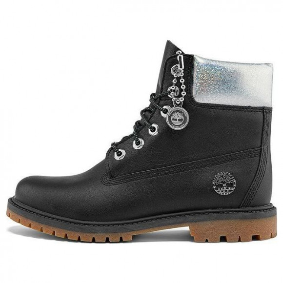 (WMNS) Timberland Heritage 6 Inch Waterproof Boots 'Black Full Grain with Silver Collar' - A2M8GW