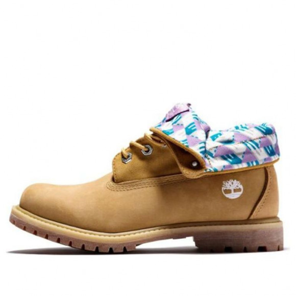 (WMNS) Timberland Roll Top Boots Basic 'Wheat Pink with Plaid Print' - A2MDA231