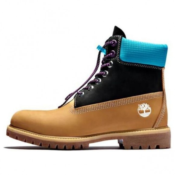 Timberland Premium 6 Inch Waterproof Boots 'Wheat Nubuck with Black and Blue Collar' - A2N93231