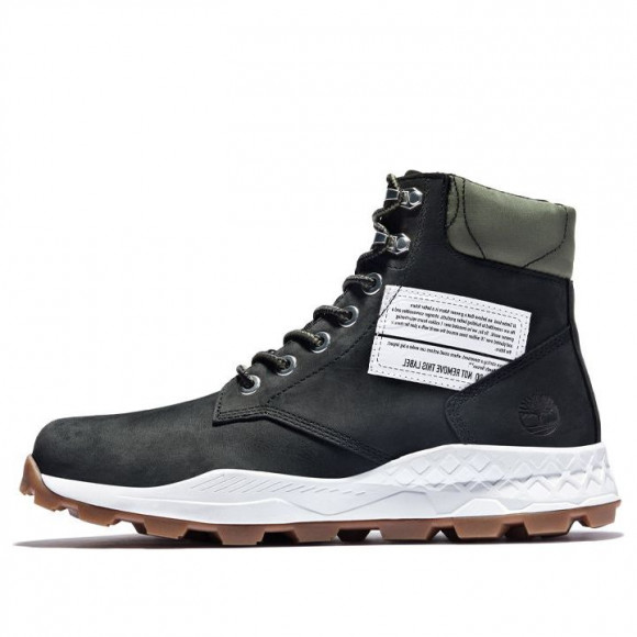 Timberland 6 Inch Brooklyn Side Zip Boots 'Black Nubuck with Green Padded Collar' - A41Y6001