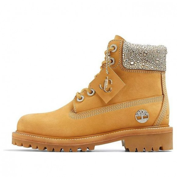 (WMNS) Timberland x Jimmy Choo 6 Inch Crystal Boots 'Wheat Nubuck with Crystals' - A4274