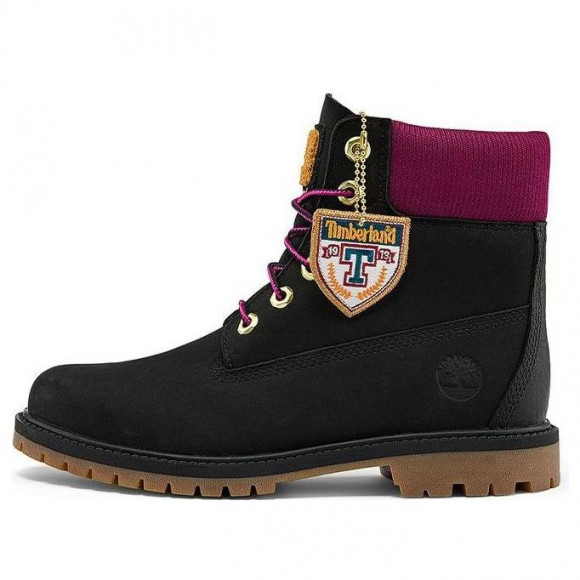 (WMNS) Timberland Heritage 6 Inch Waterproof Boots 'Black Nubuck with Pink' - A44KXW