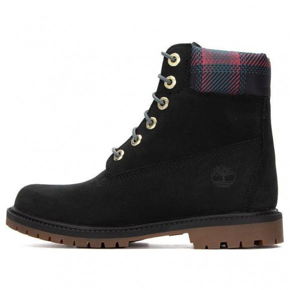 (WMNS) Timberland Heritage 6 Inch Waterproof Boots 'Black Nubuck with Pink Teal Plaid' - A5MBG001