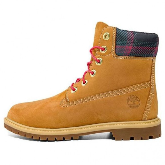 (WMNS) Timberland Heritage 6 Inch Waterproof Boots 'Wheat Nubuck with Pink Teal Plaid' - A5MC4231