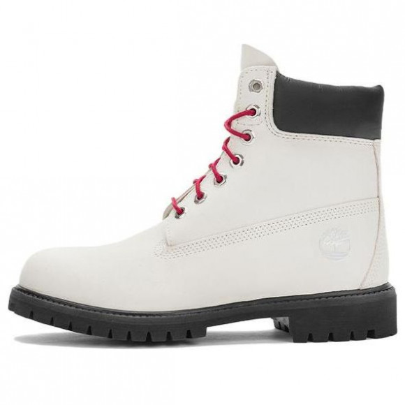 Timberland Premium 6 Inch Boots 'White Nubuck with Red' - A5S4G