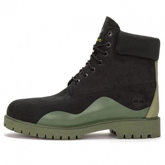 Timberland Heritage 6 Inch Waterproof Boot 'Black Nubuck with Green' - A5UYWW