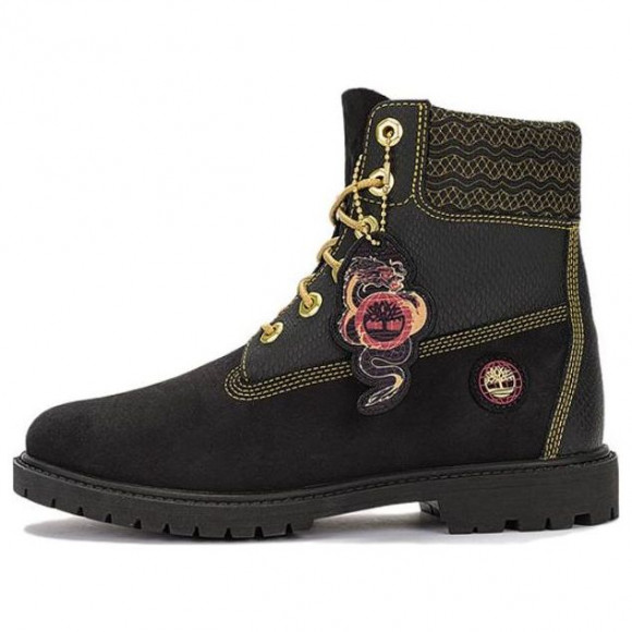 (WMNS) Timberland Lunar New Year 6 Inch Lace Up Boots 'Black Nubuck' - A62TM