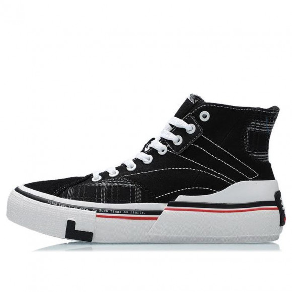 (WMNS) Li-Ning Canvas Hi Shoes 'Black White Red' - AECR008-4