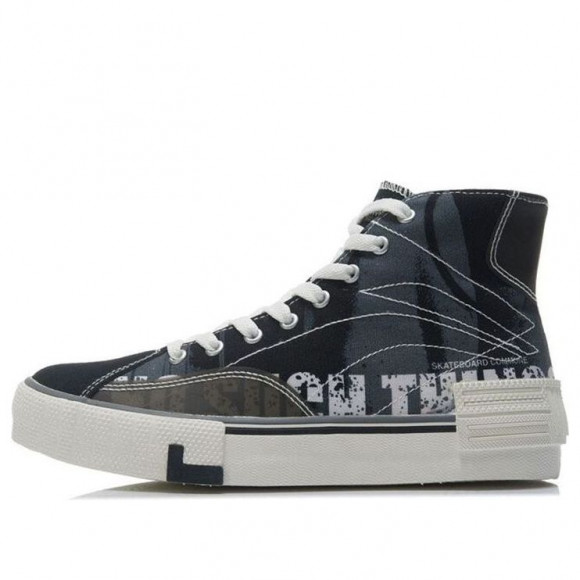 (WMNS) Li-Ning Lifestyle High Top Skate Shoes 'Black White' - AETR002-1