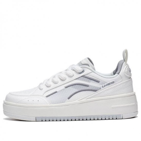 (WMNS) Li-Ning Lifestyle Skate Shoes 'White Grey' - AGCT142-1