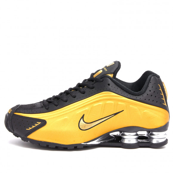 Nike Women s Shox R4 W Sneaker in Black Gold Silver